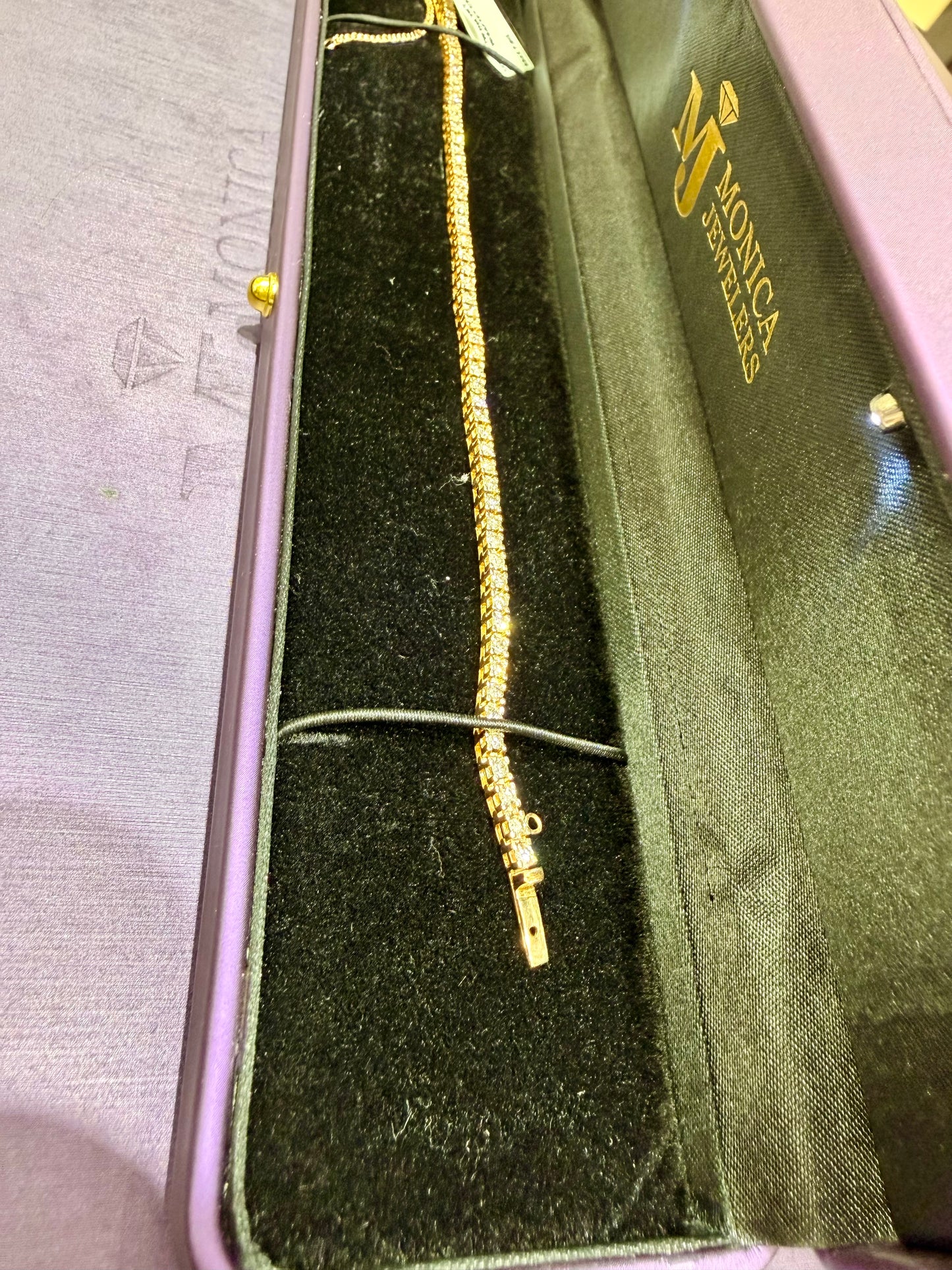 14k yellow gold diamond tennis bracelet 2 carat