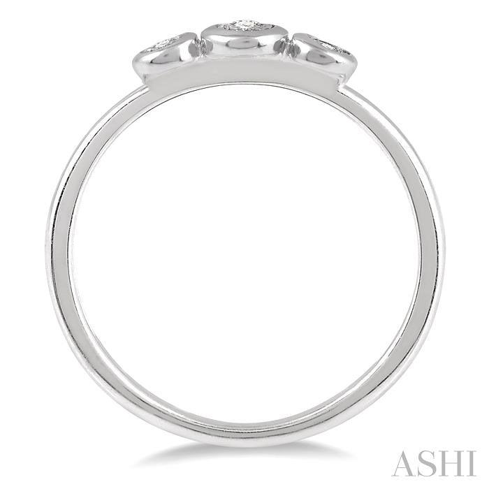 1/20 Ctw Triple Circle Round Cut Diamond Past Present and Future Promise Ring in 10K White Gold