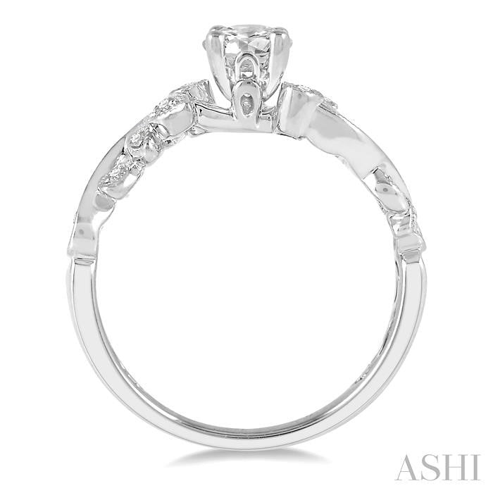 1/10 Ctw Diamond Semi-Mount Engagement Ring in 14K White Gold