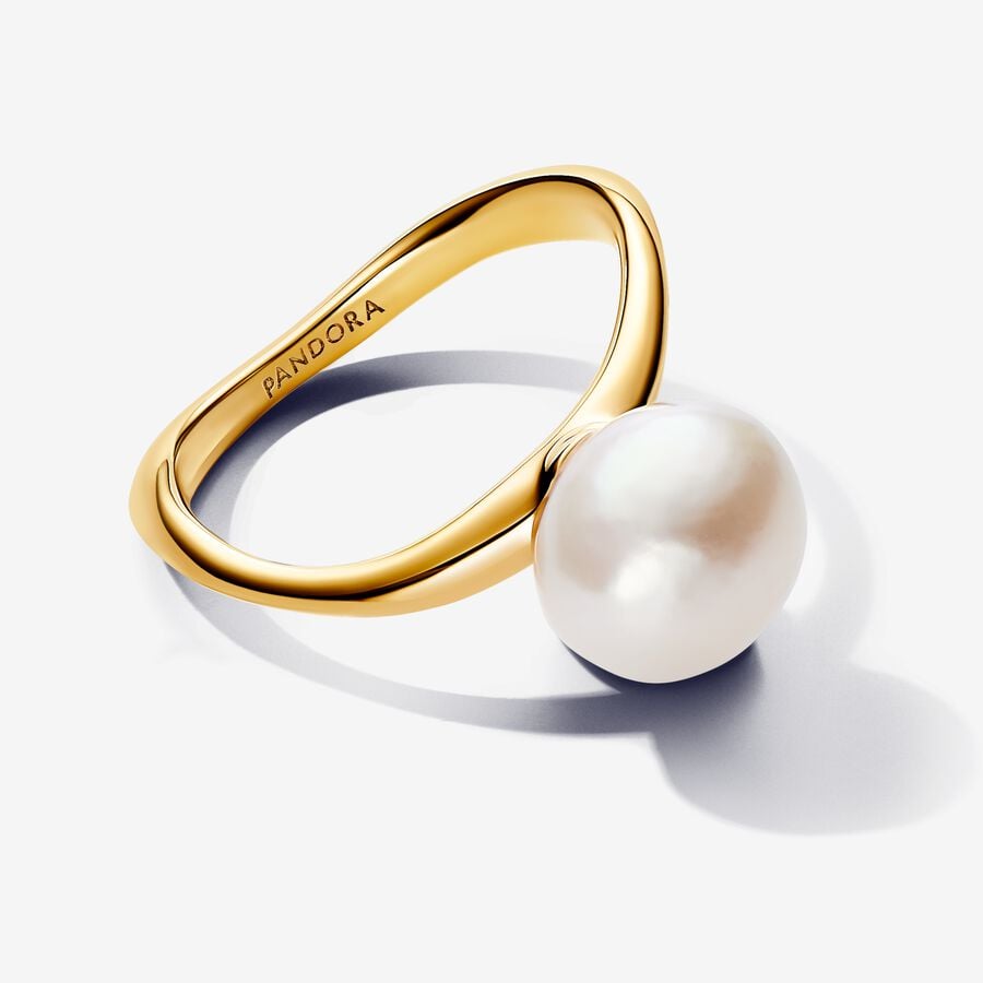 Baroque Treated Freshwater Cultured Pearl Ring