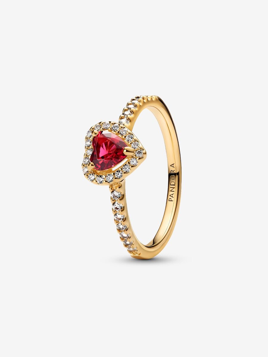 Elevated Red Heart Ring