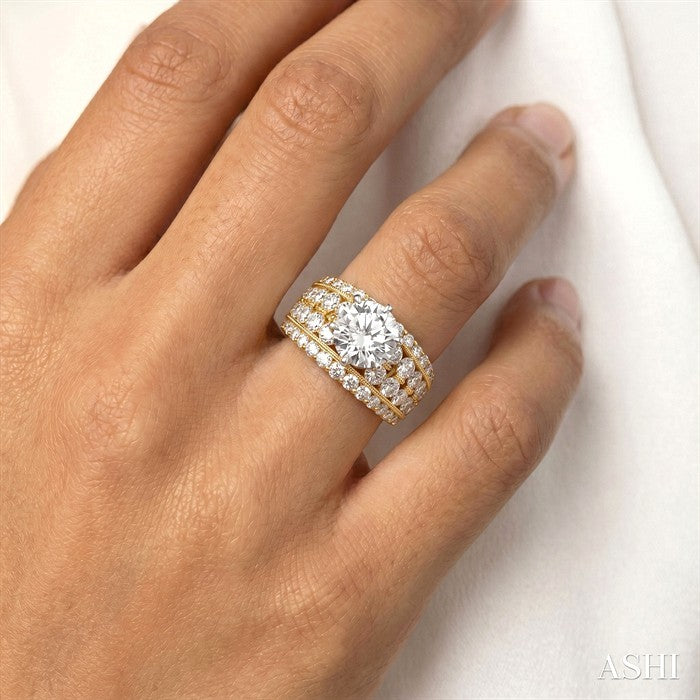2 1/10 Ctw Diamond Semi-Mount Engagement Ring in 14K Yellow and White Gold