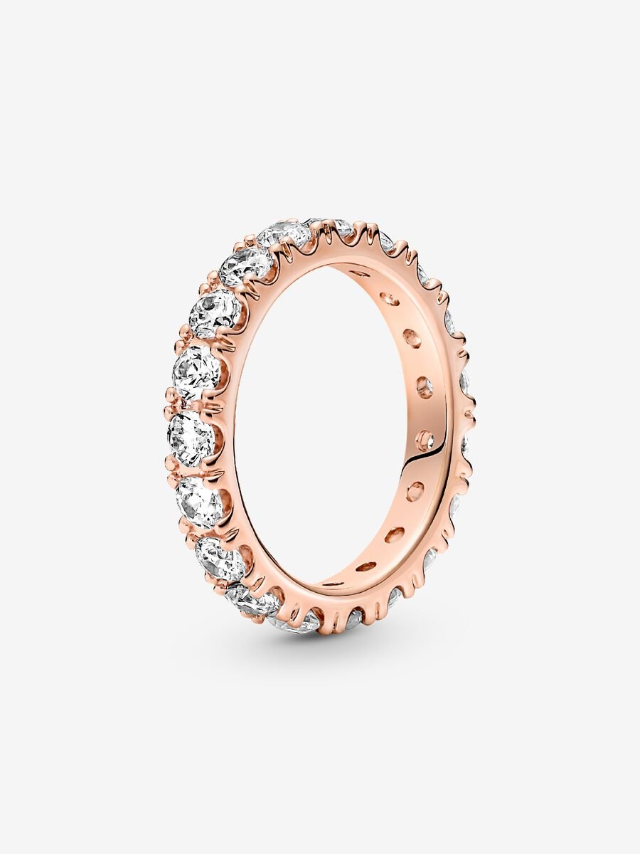 Sparkling Row Eternity Ring ( 14k rose gold plating )