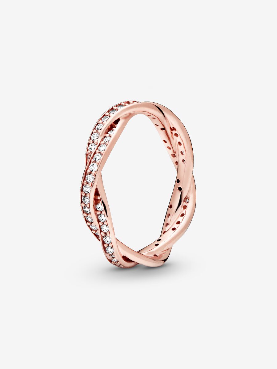 Sparkling Twisted Lines Ring