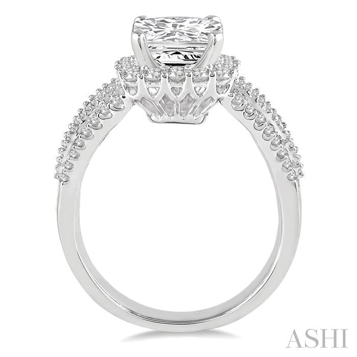 1 1/5 Ctw Diamond Semi-Mount Engagement Ring in 14K White Gold