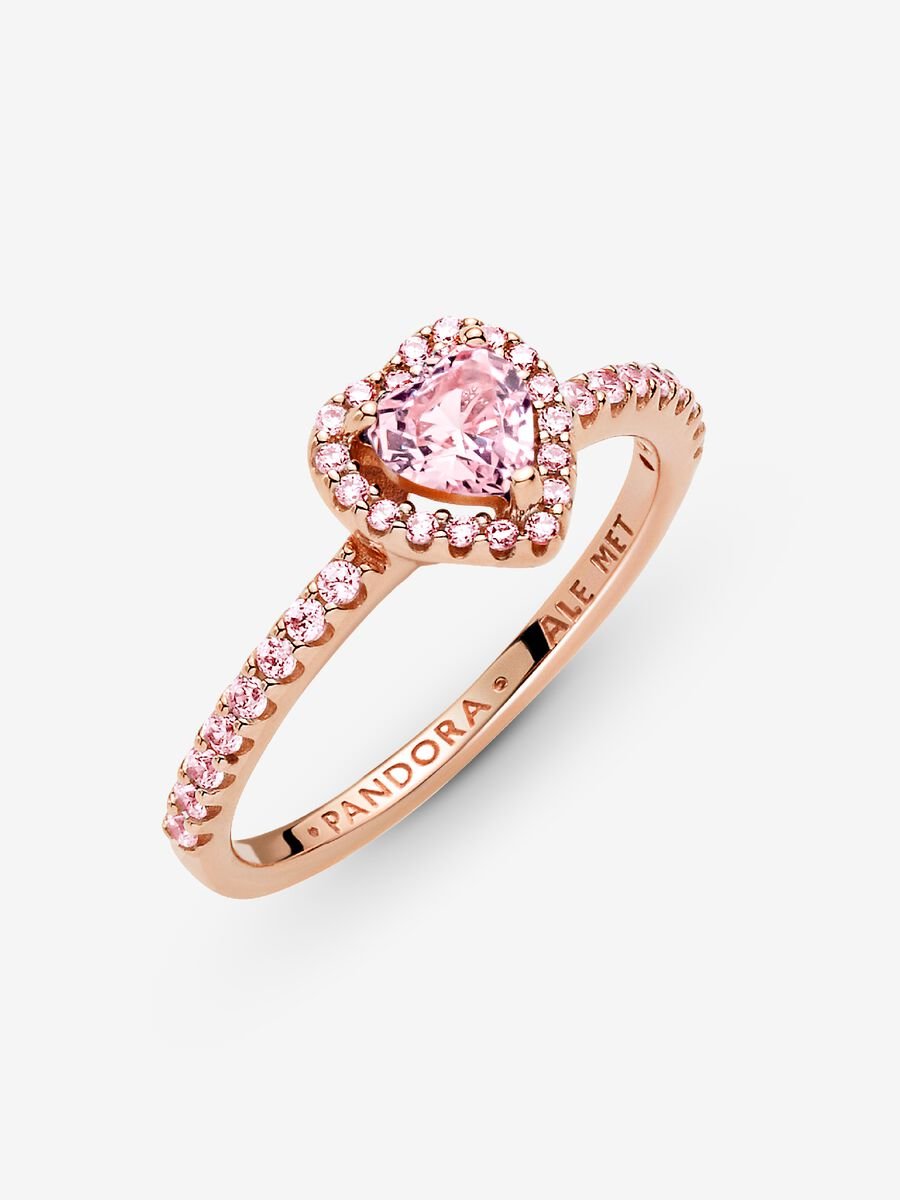 Sparkling Elevated Heart Ring