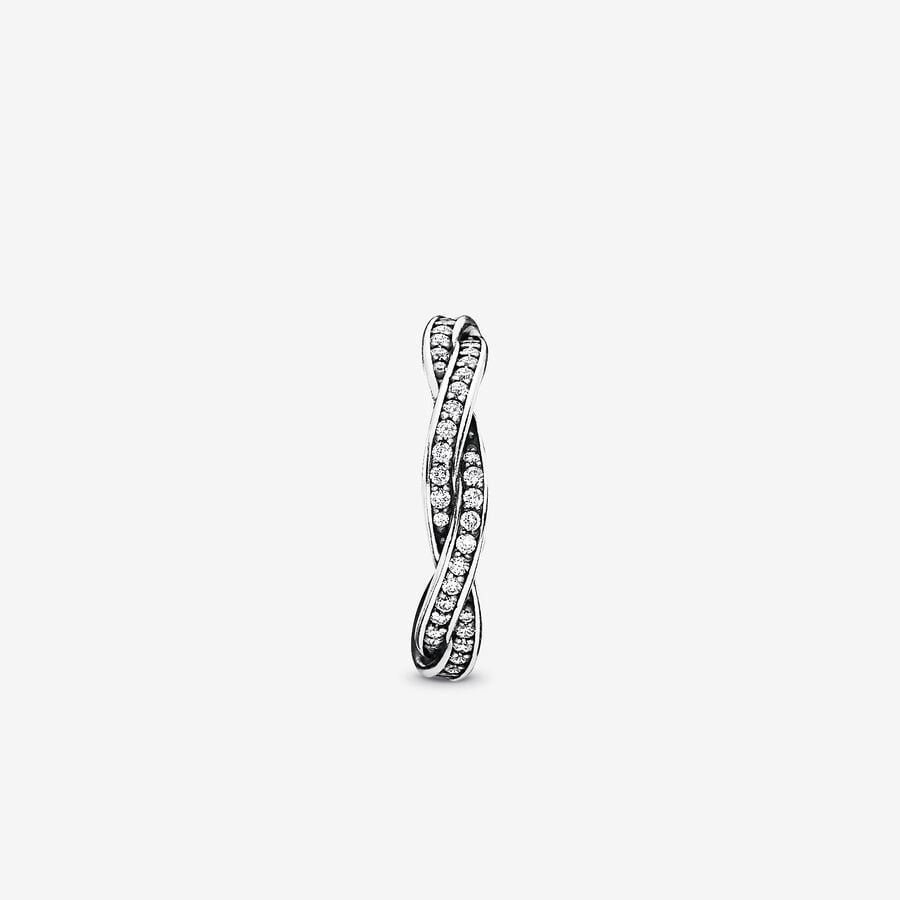 Sparkling Twisted Lines Ring