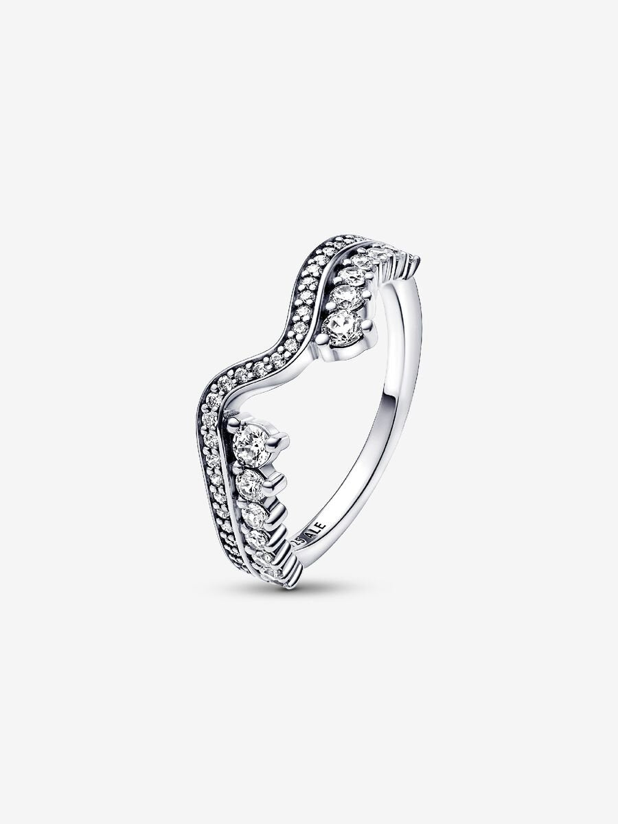 Sparkling Asymmetric Wave Ring