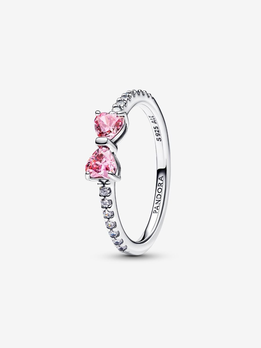 Sparkling Pink Bow Ring