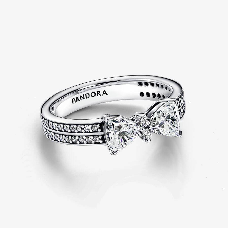 Sparkling Bow Double-row Ring