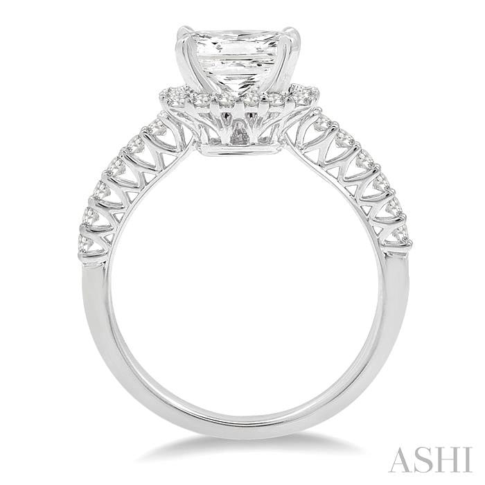 1/2 Ctw Diamond Semi-Mount Engagement Ring in 14K White Gold