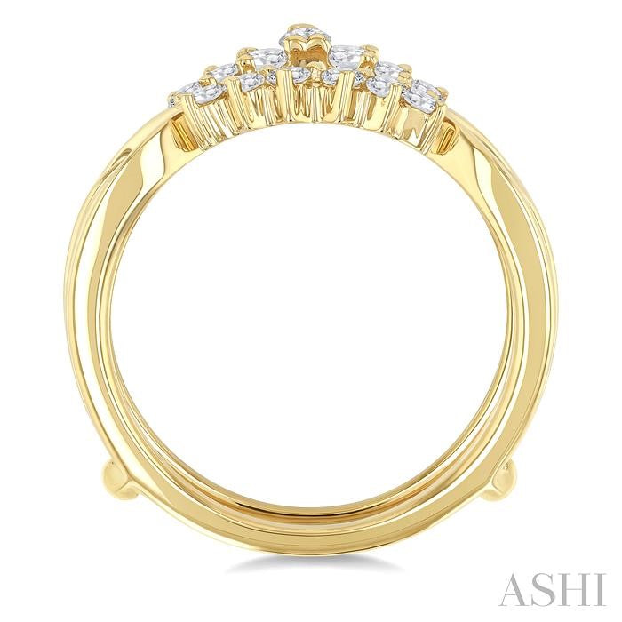3/8 Ctw Marquise, Pear and Round Cut Diamond Chevron Insert Ring in 14K Yellow Gold