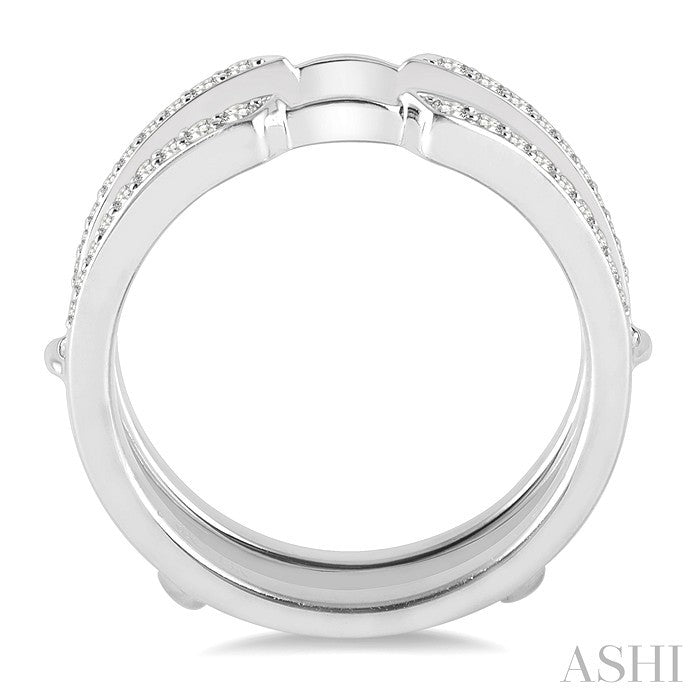 1/3 Ctw Round Cut Diamond Insert Ring in 14K White Gold
