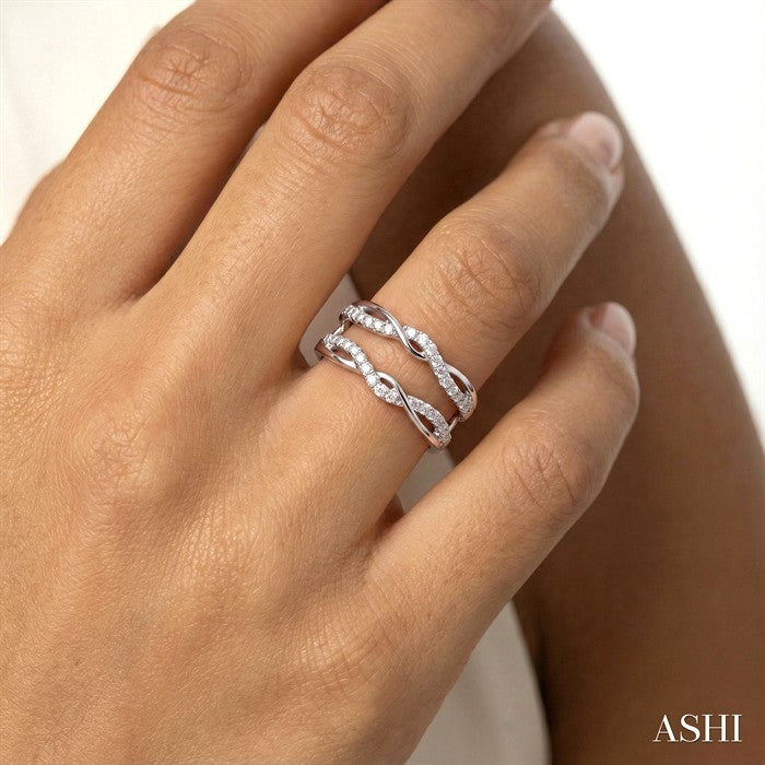 3/8 Ctw Round Diamond Insert Ring in 14K White Gold