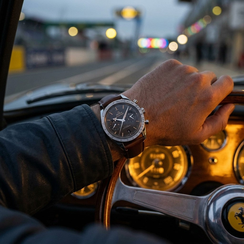 Omega Speedmaster '57 40.5 mm — Steel on Leather Strap — lifestyle