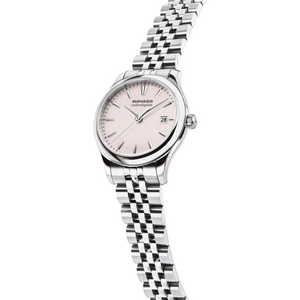 Movado Heritage Calendoplan 27mm Light Pink Dial Stainless Steel Watch – 3650231