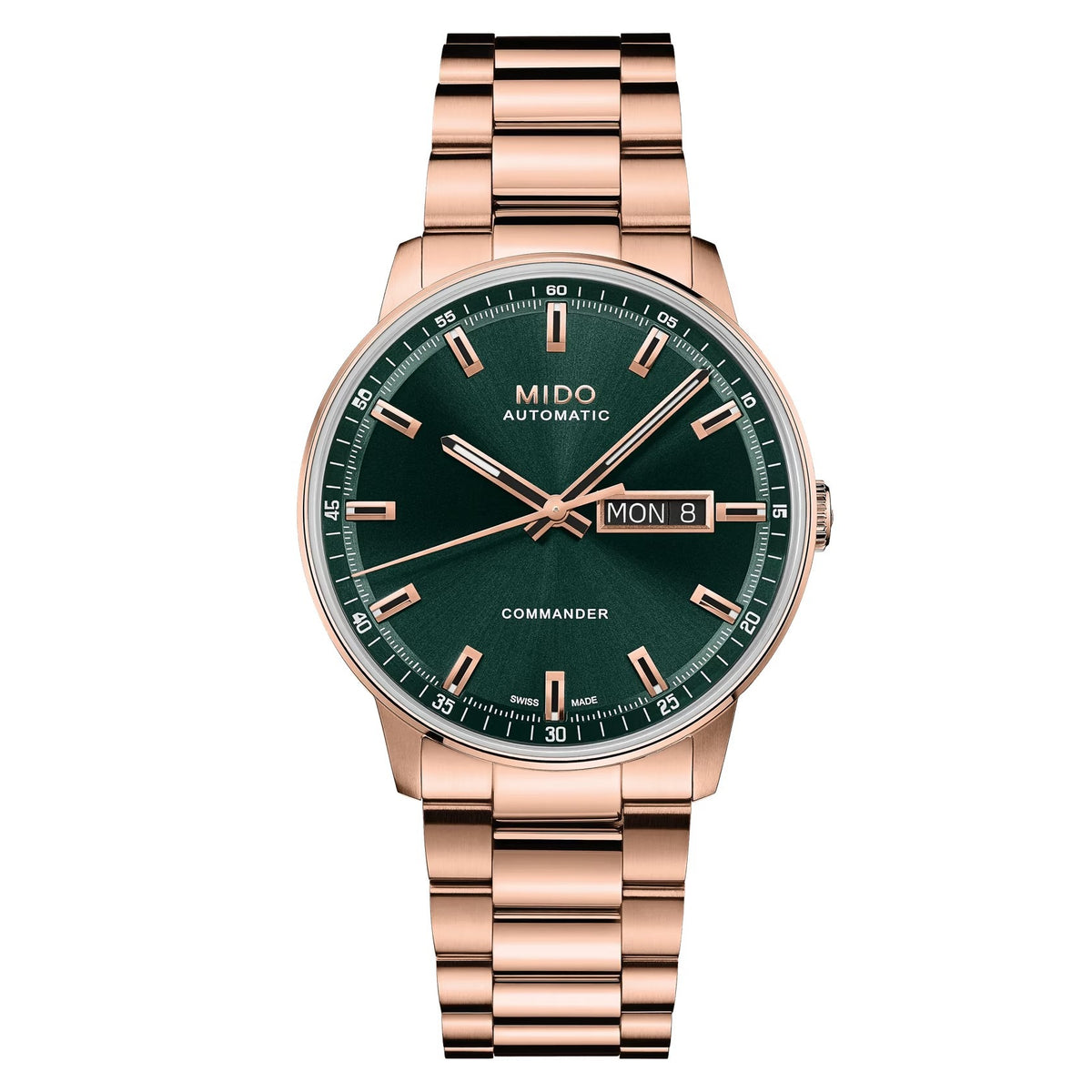 Mido Commander Dateday — Stainless Steel /Blue Dial