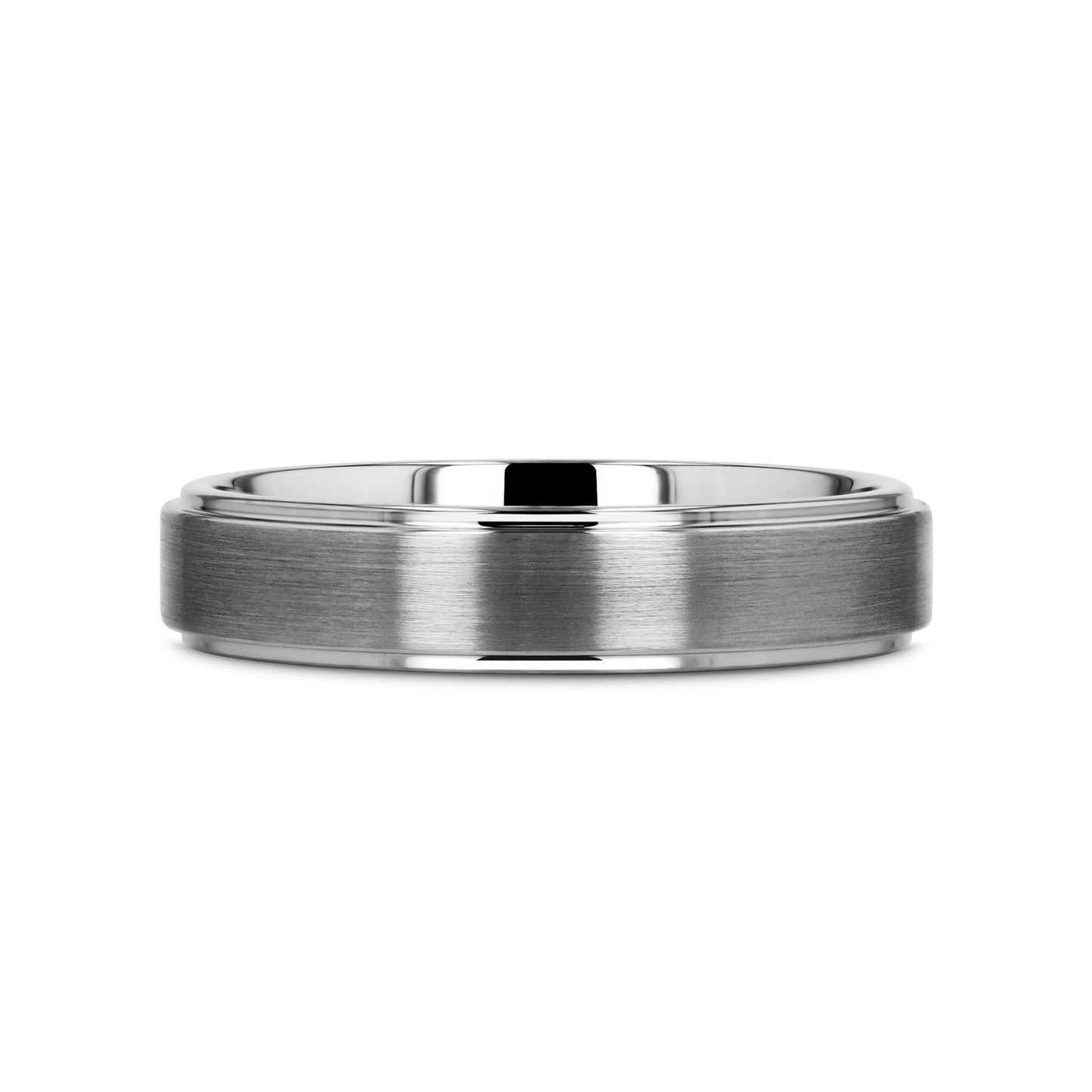 OPTIMUS Raised Center with Brush Finish Tungsten Ring - 4mm