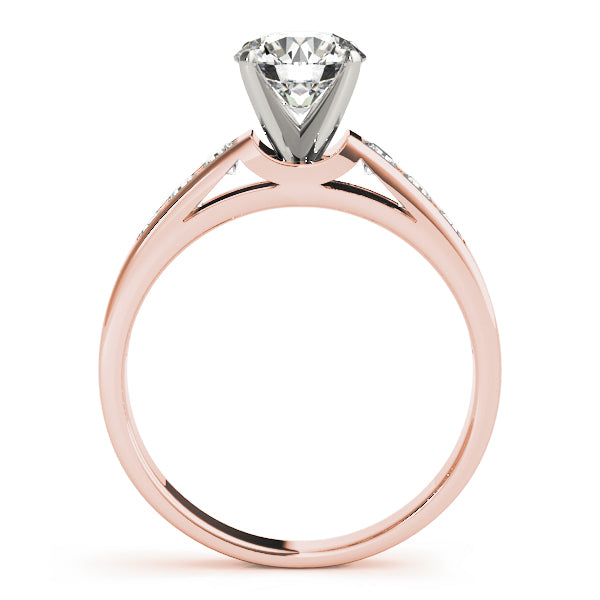 Single Row Channel Set Peg Head Engagement Ring