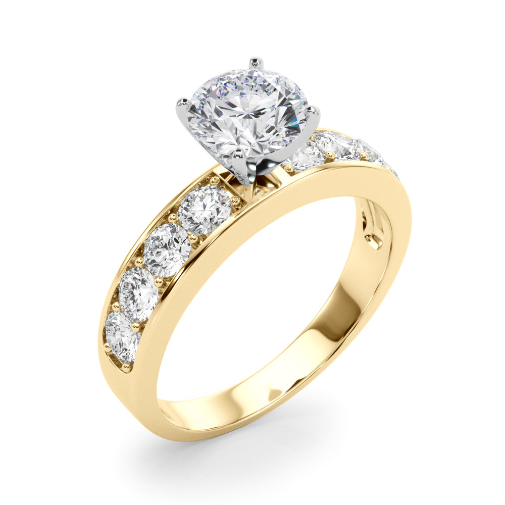 Single Row Channel Set Engagement Ring