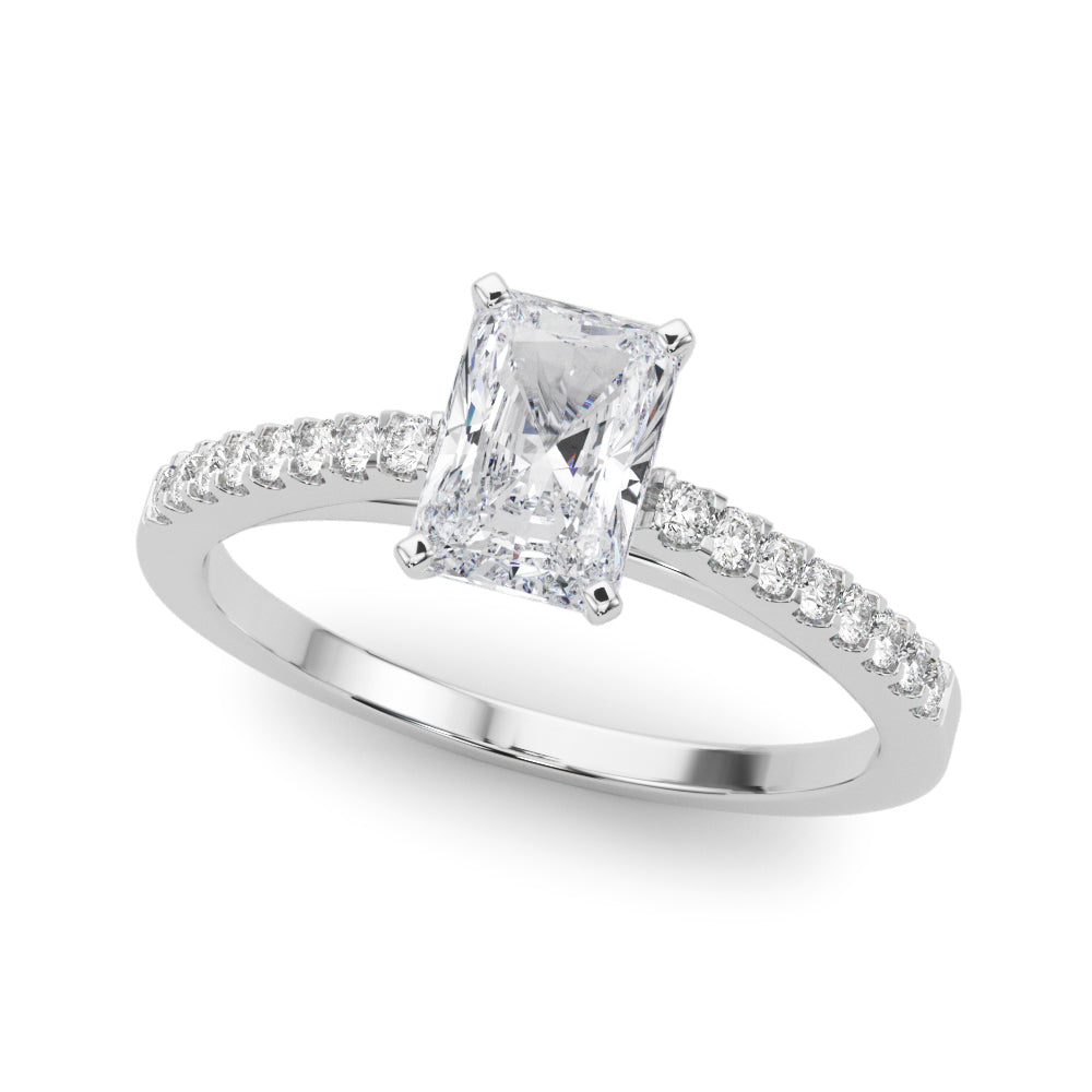 Single Row Cathedral Engagement Ring