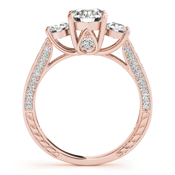 Round 3-Stone Engagement Ring