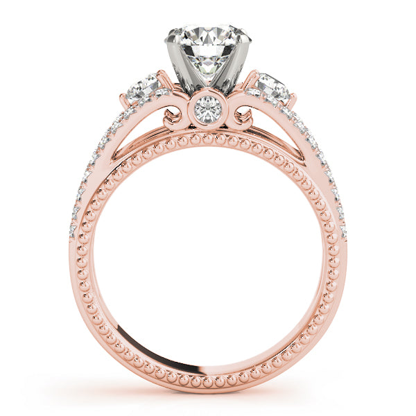 3-Stone Split Shank Vintage Engagement Ring