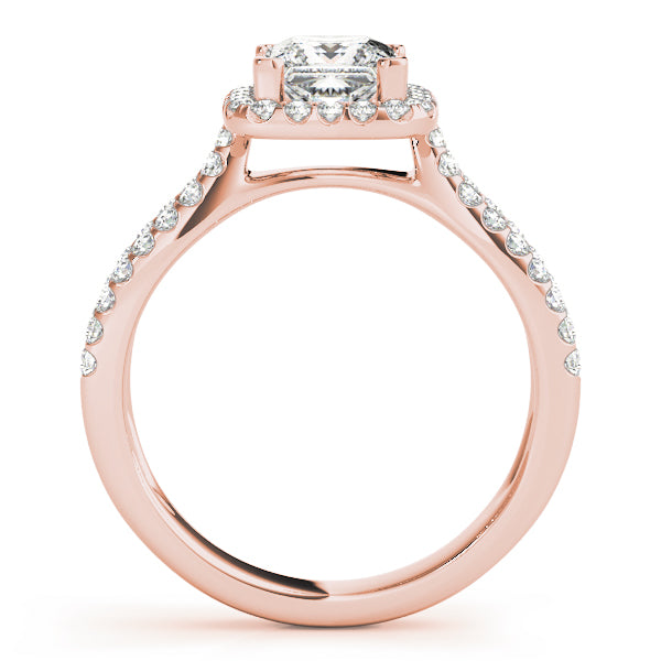 Split Shank Princess Cut Halo Engagement Ring
