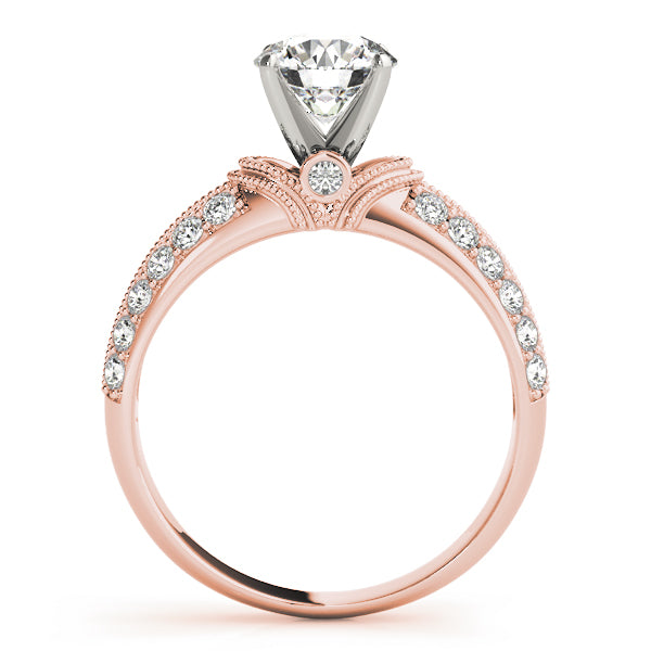 Vintage Halo Milgrain Engagement Ring
