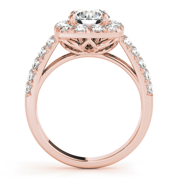 Halo 2-Row Engagement Ring