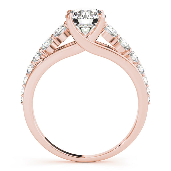 Graduating Trellis Round Engagement Ring