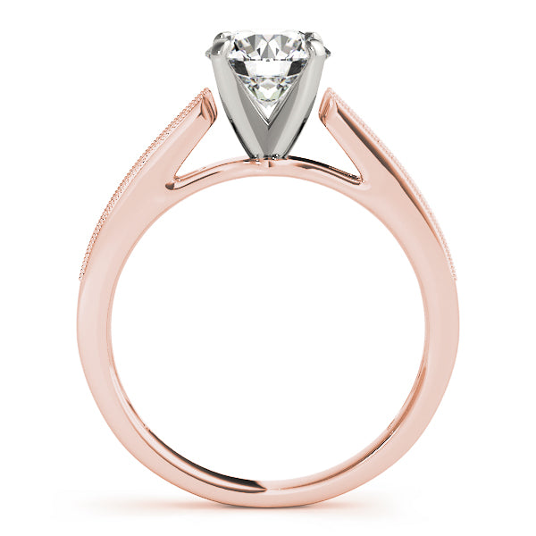 Single Row Graduating Milgrain Engagement Ring