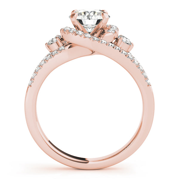 Bypass Halo Split Shank Engagement Ring