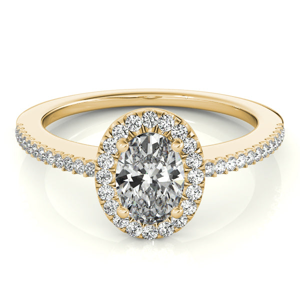 Single Row Oval Shape Engagement Ring