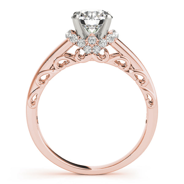 Vintage Filigree Halo Engagement Ring