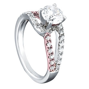 Bypass Split Shank Engagement Ring