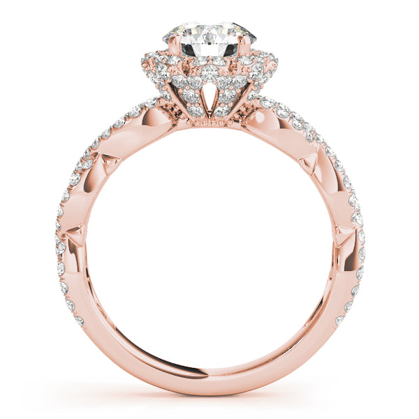 Twisted Shank Halo Engagement Ring