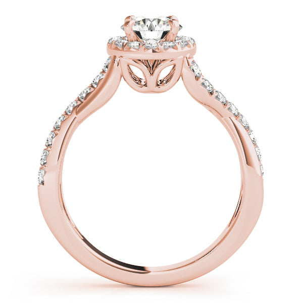 Bypass Twisted Shank Halo Engagement Rings