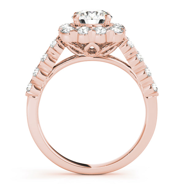 Single Row Halo Engagement Rings
