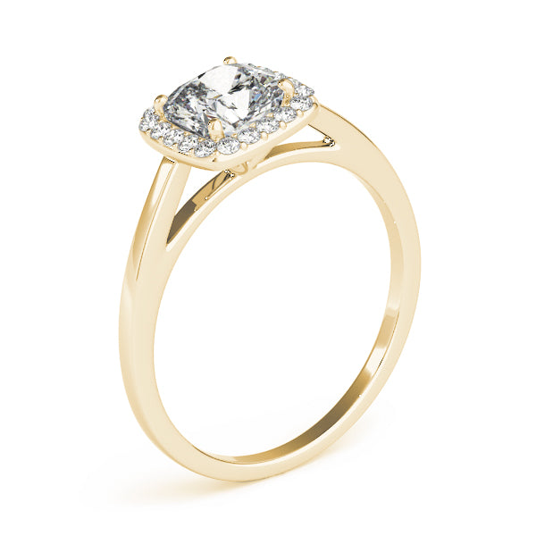 Cushion Shape Cathedral Halo Engagement Ring