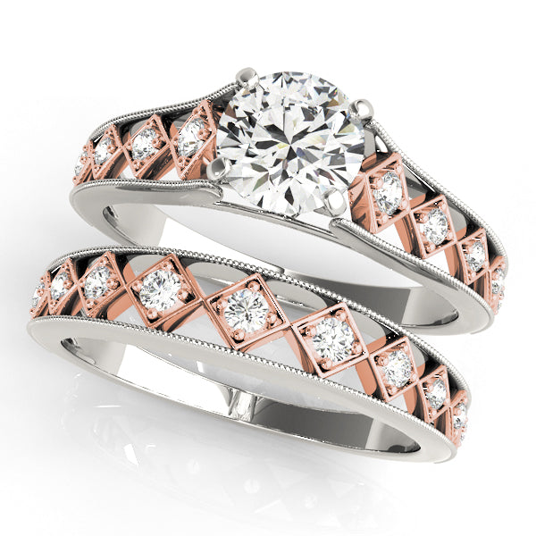 Single Row Milgrain Engagement Rings