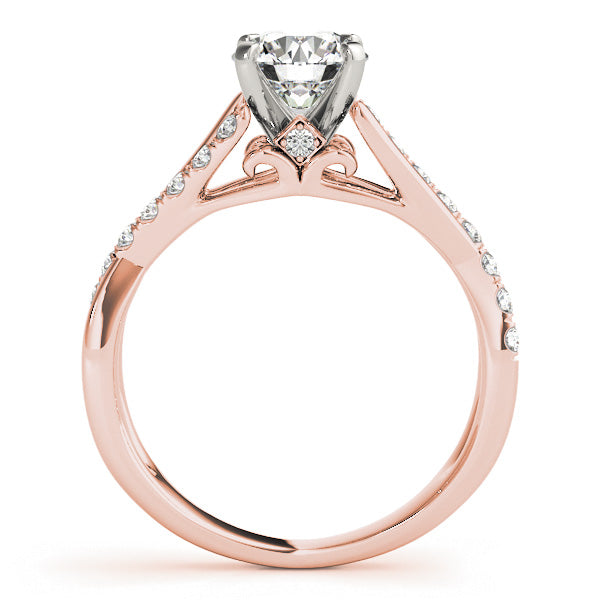 Double Row Split Shank Cathedral Engagement Ring