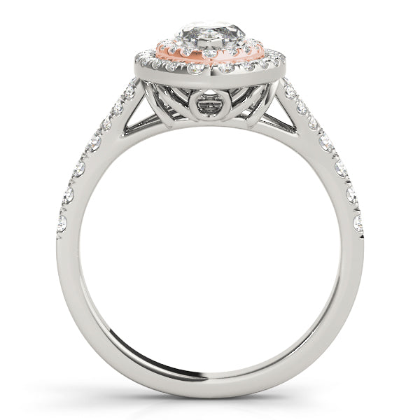Double Halo Marquise Split Shank Engagement Ring
