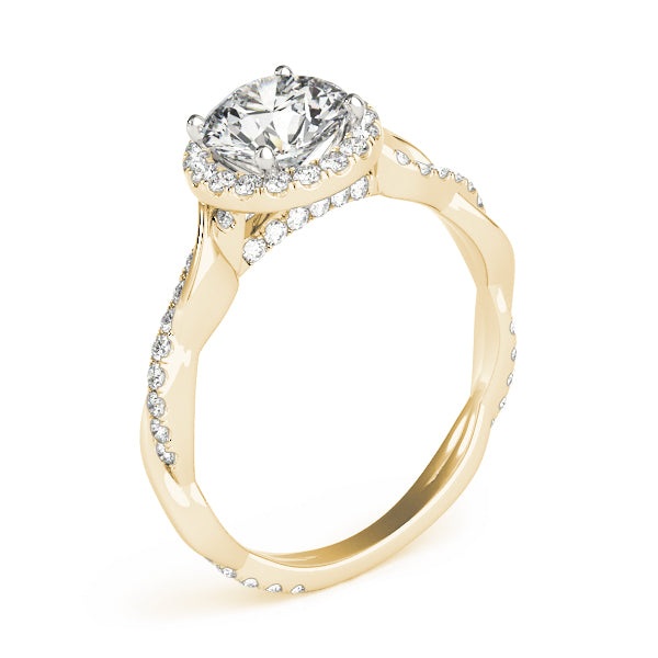 Round Twisting Halo Engagement Ring