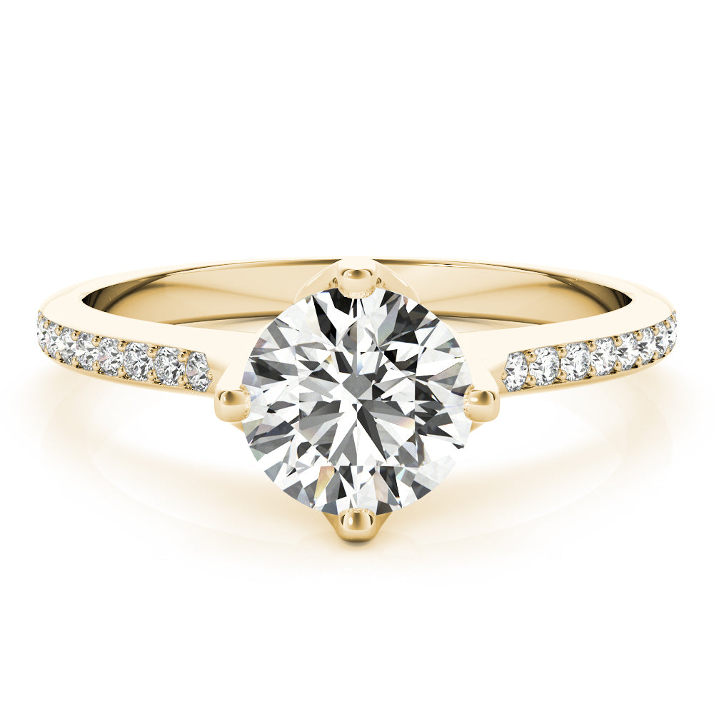 Single Row Prong Set Engagement Ring