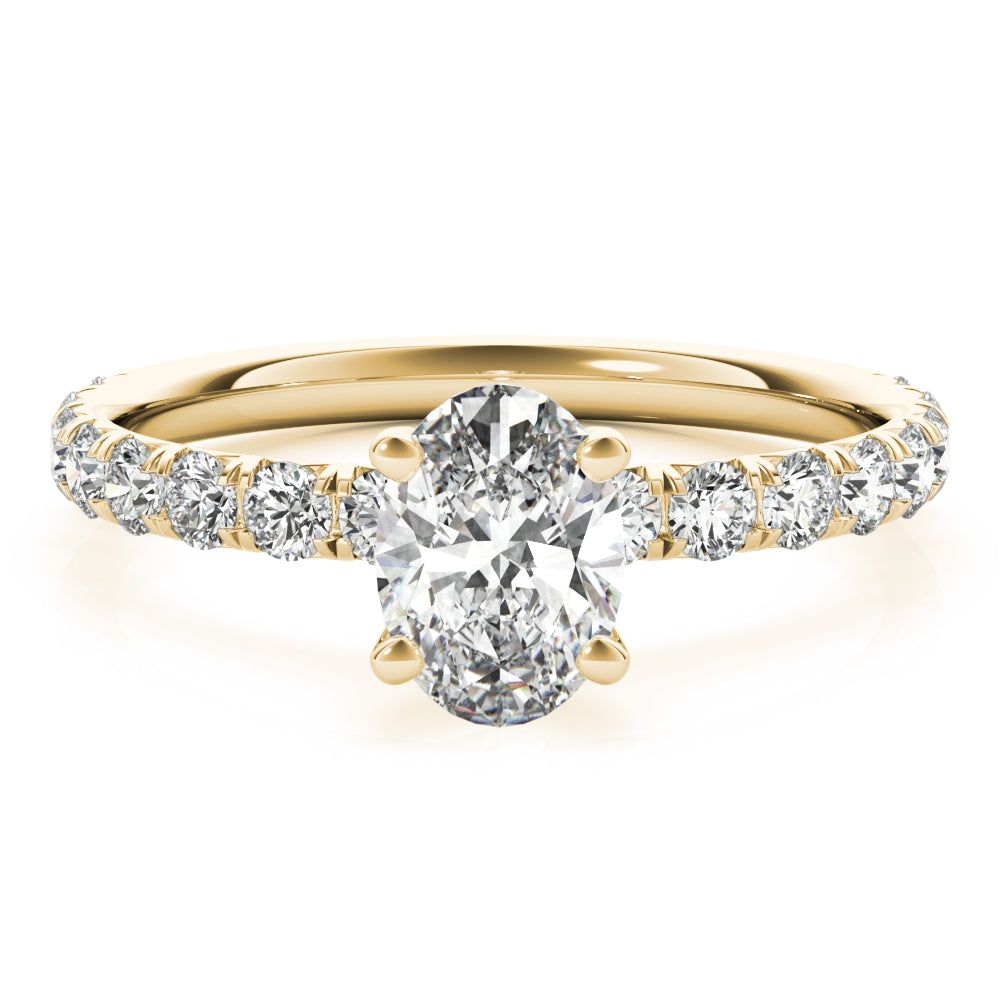 Oval Single Row Engagement Ring