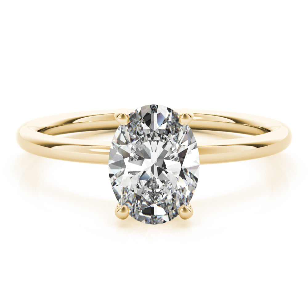 Oval Hidden Halo Engagement Ring