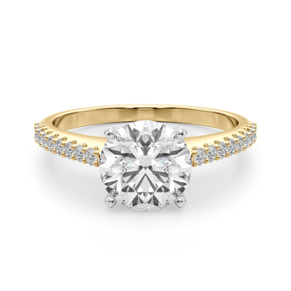 Single Row Shared Prong Engagement Ring