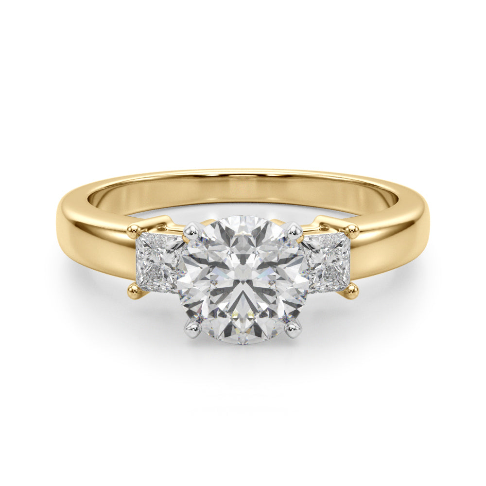 3-Stone Princess Cut Engagement Ring