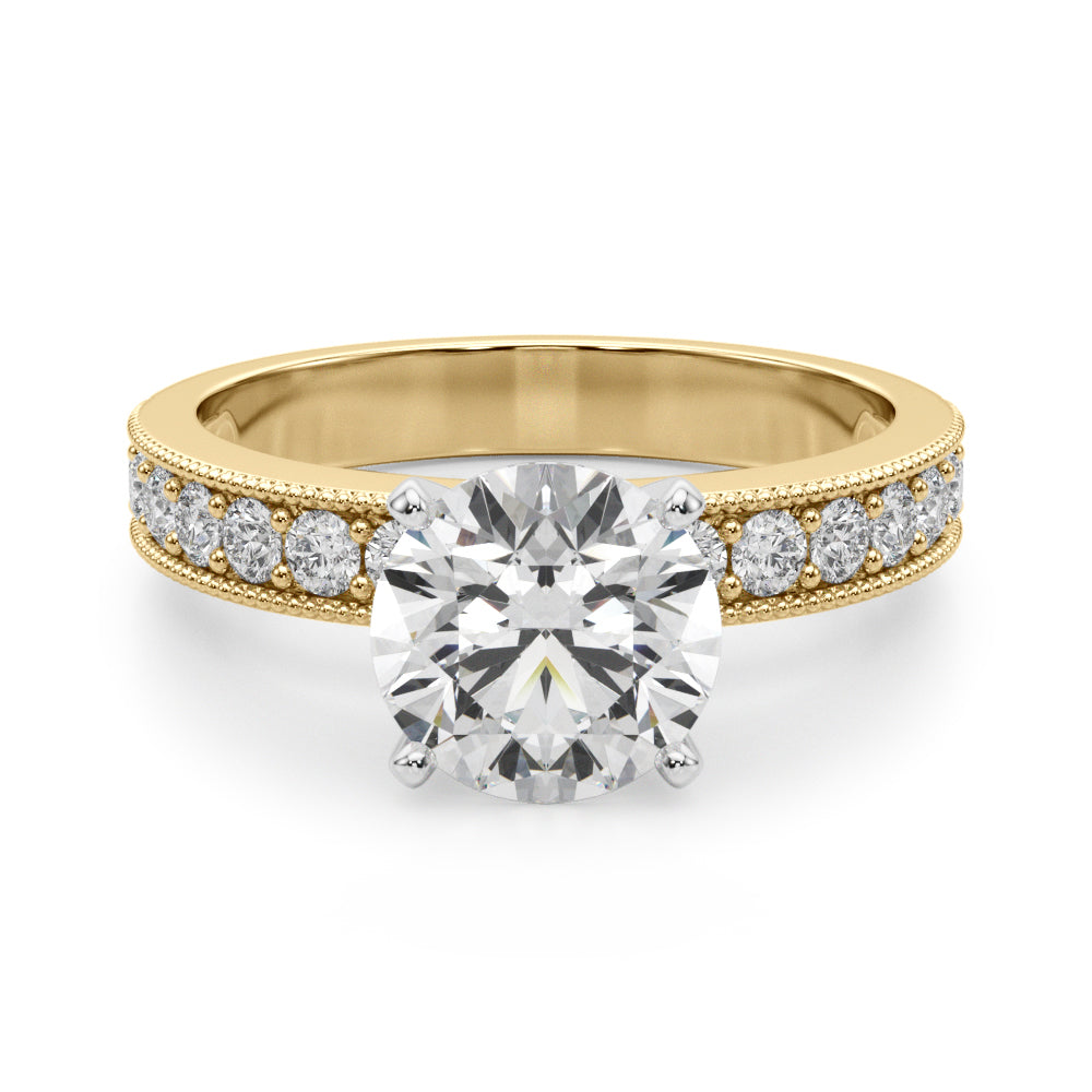 Antique Milgrain Prong Set Engagement Ring